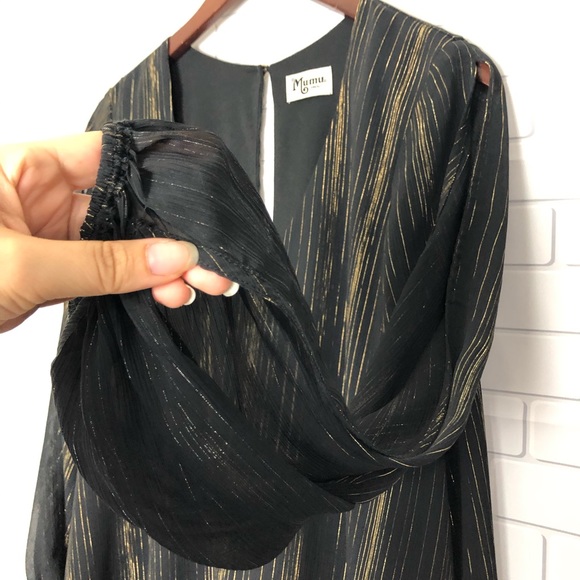 Show Me Your Mumu Tessa Black Gold Tunic Dress S - Picture 6 of 8